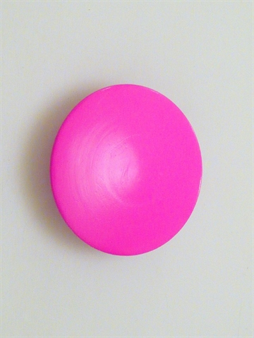Pink knop knage m. hals ( til b�jle ) og skrue, massiv polystone, stor - EGNET TIL V�G.