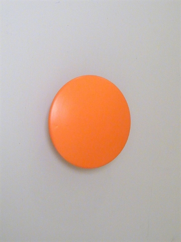 Orange knop knage m. hals ( til b�jle ) og skrue, massiv polystone, mellemstr. - EGNET TIL V�G.