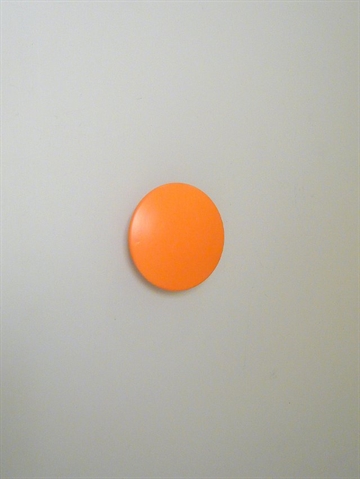 Orange knop knage m. hals ( til b�jle ) og skrue, massiv polystone, lille - EGNET TIL V�G.