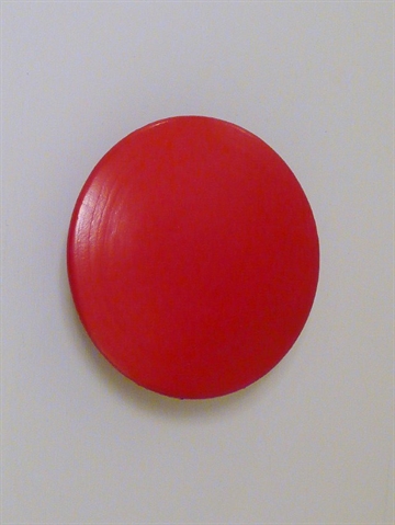 R�d knop knage m. hals ( til b�jle ) og skrue, massiv polystone, stor - EGNET TIL V�G.