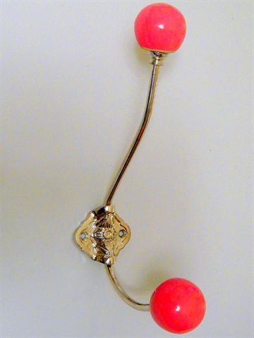 Fransk forkromet metalknage m. r�de porcel�nsknopper.