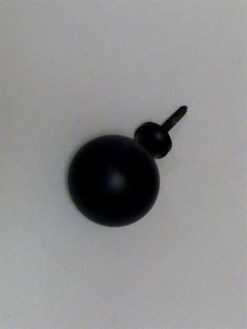 Kugle knopknage m. hals ( til b�jle ), silkemat sort lakeret metal, mellemstr. - EGNET TIL V�G.