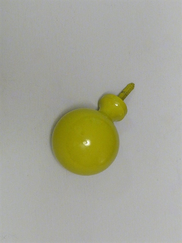 Kugle knopknage m. hals ( til b�jle ), limegr�n lakeret metal, mellemstr. - EGNET TIL V�G.