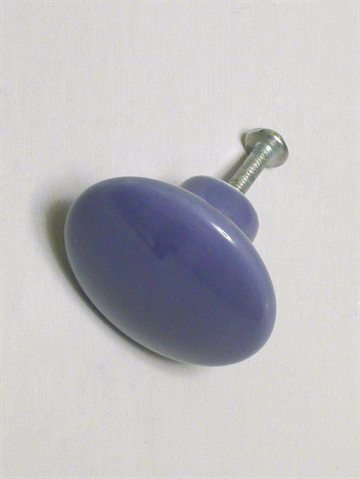 Hv�lvet knop, m�rkelilla porcel�n, stor.