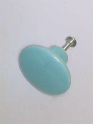 Hv�lvet knop, lysebl� porcel�n, stor.