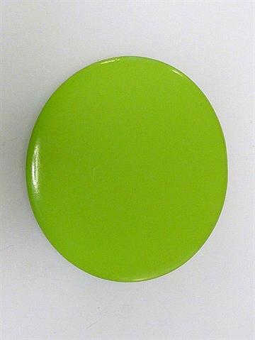 Limegr�n knop knage m. hals ( til b�jle ) og skrue, massiv polystone, maxi - EGNET TIL V�G.