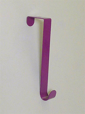 H�nge over d�r enkeltknage, blank lilla lakeret metal, kort.
