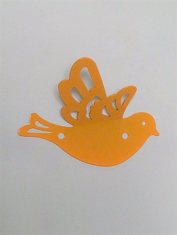 Flyvende due knage, orange lakeret metal - ( incl. farvede skruer ). 