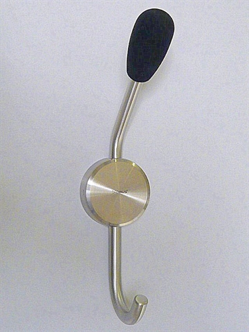 Stor rustfri st�lknage m. sort silikoneknop, Muro design.