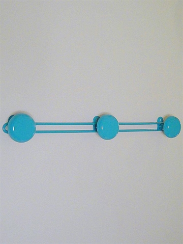 Retro knager�kke m. 3 knopper, bl� lakeret metal.