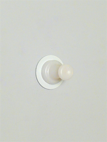 St�rk magnet knage m. selvkl�bende hvidlak. metalplade, hvid.