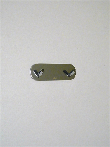 BB design - oval knager�kke m. 2 kroge, blank krom, st�rkt selvkl�bende ( egnet til glatte, faste, rene flader ).
