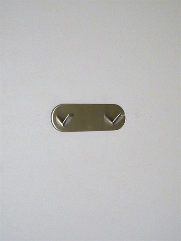 BB design - oval knager�kke m. 2 kroge, mat b�rstet krom, st�rkt selvkl�bende ( egnet til glatte, faste, rene flader ).