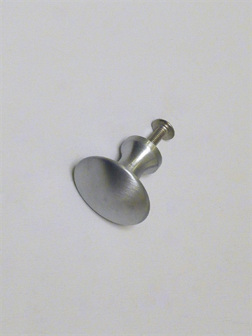 Hv�lvet knop m. hals, BB design, mat b�rstet krom, lille.