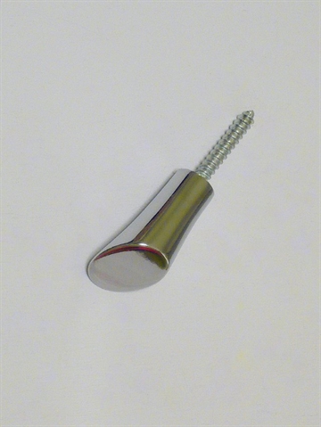 Skr� knop knage, BB design, mat b�rstet krom m. fast skrue, lille - EGNET TIL V�G. 