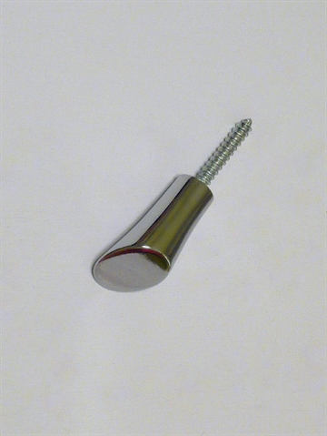 Skr� knop knage, BB design, blank krom m. fast skrue, lille - EGNET TIL V�G.