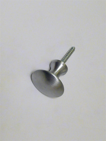 Hv�lvet knop knage m. hals ( til b�jle ) og fast skrue, BB design, mat b�rstet krom, lille - EGNET TIL V�G.