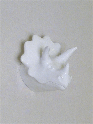 Dinosaurus Mr. Spikey knage, design Jorine Oosterhoff, hvidlak. polystone og metal m. indst�bt skrue ( incl. plug ).