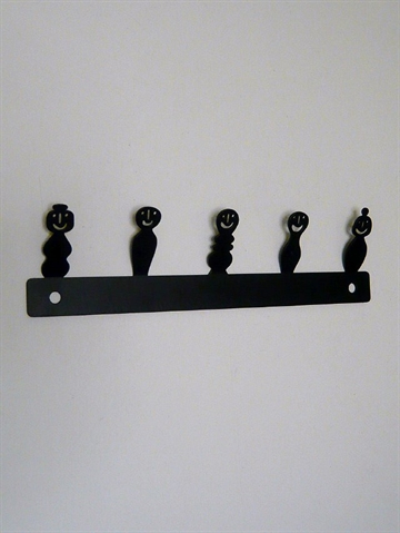 Happy Faces knager�kke, design Bengt og Lotta - Sverige, silkemat sortlak. jern, lille.