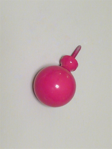Kugle knopknage m. hals ( til b�jle ), pink lakeret metal, mellemstr.. - EGNET TIL V�G.