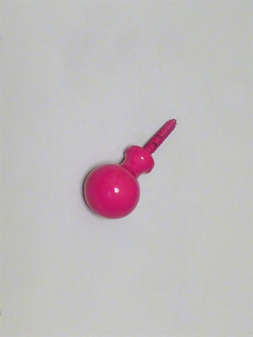 Kugle knopknage m. hals ( til b�jle ), pink lakeret metal, lille. - EGNET TIL V�G.
