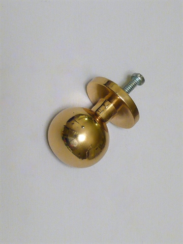 Knop m. hals ( til b�jle ) og rund plade, massiv messing, stor.