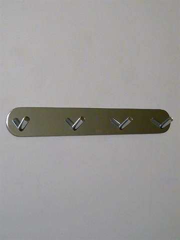 BB design - oval knager�kke m. 4 kroge, blank krom, st�rkt selvkl�bende ( egnet til glatte, faste, rene flader ).