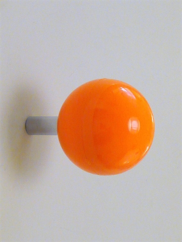 Orange kugle plastikknage m. forkromet st�lhals ( til b�jle ) og skrue - EGNET TIL V�G.