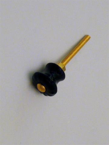sort porcel�nsknop m. riller og forgyldt knop, mini.